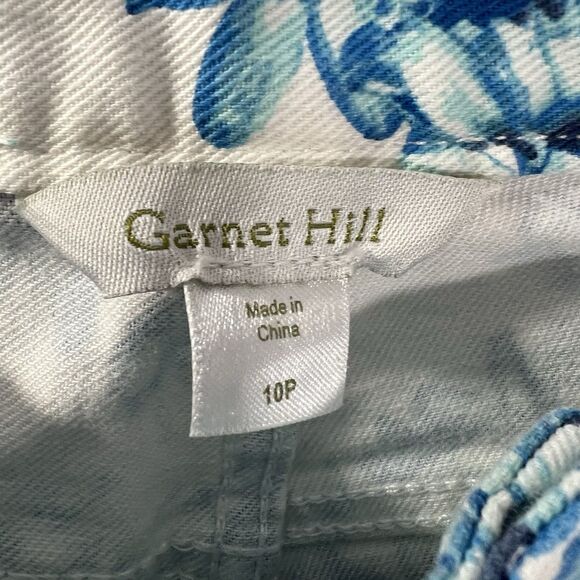 Garnet Hill Floral Jeans Blue White Size 10 (31x27) EUC coastal grandma - Picture 3 of 15